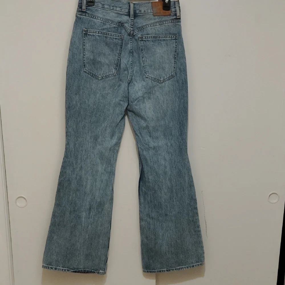 Denim Forum Blue Flare Wide Leg Jeans - Picture 2 of 6